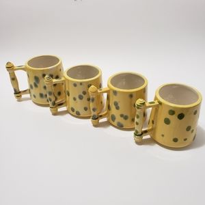 Set of 4 Handmade Ceramic Minor Mugs Student Art